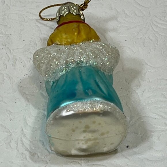 VTG Christmas Angel Hand Blown Glass Glitter Holiday Tree Ornament 1.75"x3.25" - Picture 10 of 11